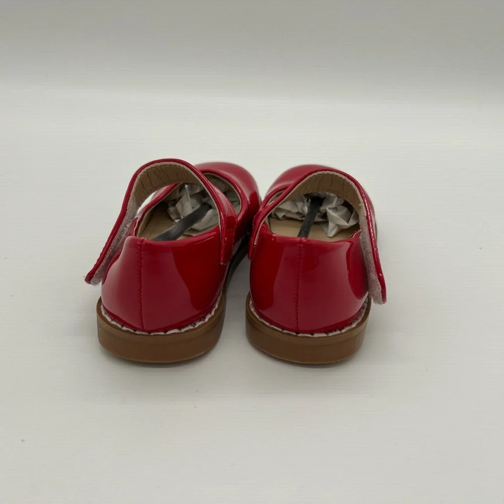 Isinser Girls Flats School Uniform Shoes Ceremony Dress Shoes Casual Shoes RED